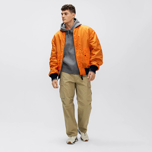 Sports Style <b>Canvas</b> Stand Windproof Waterproof Bomber <b>Jacket</b> Zipper Long Sleeve Front Logo <b>Men's</b> Wholesale Low Price Best - Product Image 6