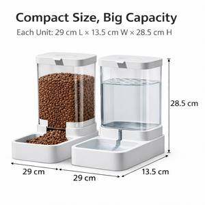 Comederos Portátiles Premium para Mascotas con Alimentación por Gravedad, 3.8L de Agua, 2.1KG de Alimentos, Dispensadores de 28.5cm de Altura, Diseño Moderno, Fácil de Limpiar, Tazón de Grado Alimenticio - Product Image 6