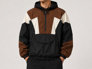 Wholesale Customizable Hooded <b>Racer</b> Starter Windbreaker Knicks <b>Jacket</b> Windproof Quarter-Zip Loose fit custom front back logo - Product Image 1