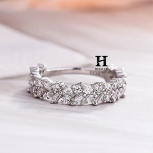 Anillo de Eternidad de Lujo con Diamantes Cultivados en Laboratorio de Formas Mixtas, Oro Blanco de 14K, Anillo de Boda con Múltiples Piedras Marquise, Redondas y Baguette para Mujer - Product Image 1