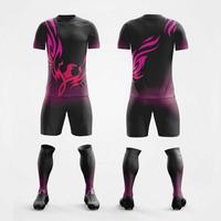 Ensemble de maillot de football Black Pink CLUB Time, kit d'équipe de football personnalisé, shorts, chaussettes, vêtements de sport haut de gamme, uniforme adulte respirant et à séchage rapide