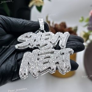 Colgante de Diamante Moissanite con Nombre Personalizado, Plata de Ley 925, Estilo Hip Hop, Joyería para Hombre - Product Image 5