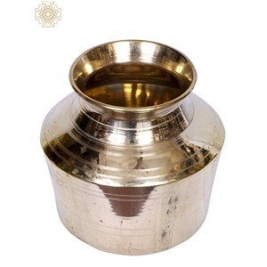 Handmade 6-Inch Brass Kalash Pooja Item Handcrafted <b>Drinkware</b> Made in India - Product Image 1