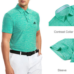 Camiseta de Golf de Manga Corta con Absorción de Humedad, Antiarrugas, Elástica, Informal, con Cuello a Rayas, Camiseta Polo de Algodón, Venta al Por Mayor OEM - Product Image 4