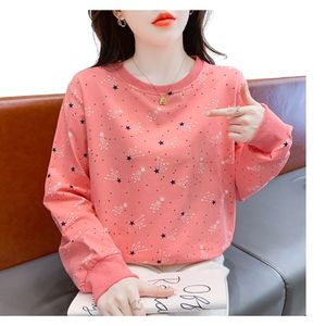 เสื้อสเวตเชิ้ตผู้หญิงสีชมพูพิมพ์ลาย คอกลม แขนยาว สไตล์ลำลอง แฟชั่นเกาหลี เสื้อท่อนบนสั่งทำขายส่ง ทรงหลวม - Product Image 5