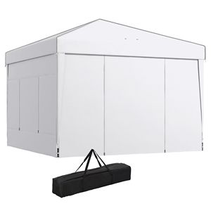 "10x10 Pop up <b>Canopy</b> <b>Tent</b> with Mesh Windows Reflective Top Sun Protection Instant Setup Adjustable Heights for Events White" - Product Image 1
