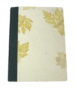 Organiseur personnel en papier couleur crème avec dos noir et impression de feuilles naturelles sur toute la surface du papier, carnet à couverture rigide - Product Image 1