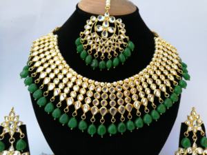 Indian Trendy Classic Choker Engagement Wedding Party Women's Jewelry Set Traditional Crystal Kundan Faux <b>Pearl</b> Gold Plated - Product Image 2