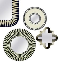 Espejo de Pared de Madera Natural Hecho a Mano con Incrustaciones de Hueso, Maravillosa Decoración para el Hogar - Product Image 1