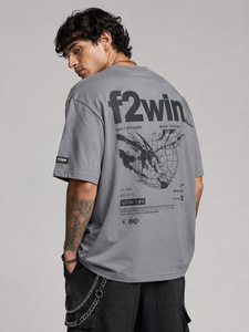 เสื้อยืดคอกลมแขนสั้นทรงปกติสำหรับผู้ชาย F2win ผ้าฝ้าย 220 กรัม พิมพ์ลายตัวอักษร ระบายอากาศได้ดี ขายดีประจำปี 2026 - Product Image 5