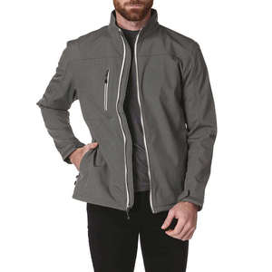 Chaqueta de Forro Polar con Cuello Alto para Hombre, Color Gris, Cortavientos, con Cierre, para Invierno, Ajuste Regular, Informal, de Color Sólido, Abrigo Cálido para Exteriores - Product Image 4
