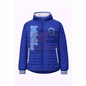 Veste matelassée grecque personnalisée pour fraternité, veste d'hiver matelassée avec logo brodé, fabricant OEM de vêtements grecs en gros - Product Image 1