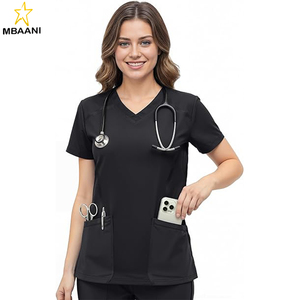 <b>Scrub</b> <b>Tops</b> for Women Soft Stretch V-Neck Medical <b>Scrub</b> <b>Top</b> with Pockets - Product Image 1