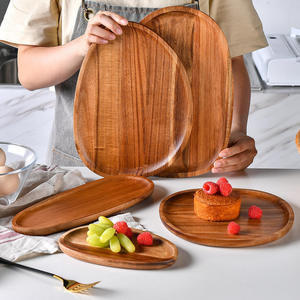 Assiette de service jetable en bois de manguier écologique, design classique fait main, finition polie, compatible micro-ondes - Product Image 5