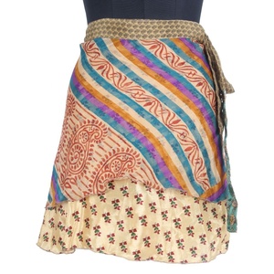 Mới Nhất Phong Cách Mới Lụa Bọc Váy Ngắn Váy & Chất Lượng Tốt Cho Cô Gái/Phụ Nữ Sws110 Cổ Điển Sari Ấn Độ Boho Hippie <span class=keywords><strong>Mini</strong></span> Chiều Dài - Product Image 1