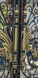 Poignée de porte en fer forgé artisanale de luxe pour portail principal – Poignée de tirage décorative moderne en fer forgé pour porte d'entrée - Product Image 2