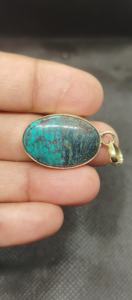 Collar con Colgante de Latón Turquesa de Diseño Increíble - Product Image 2