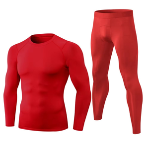 New Trending Men's Compression Shirt Sets Custom Rash Guard Uniform 100% Polyester Tight <b>Shapewear</b> for Gym Fitness Sets - Product Image 1