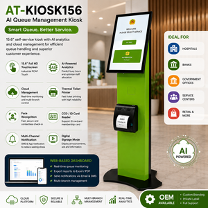 Kiosco de Gestión de Colas Basado en la Nube con Pantalla Táctil de 15.6 Pulgadas |   Análisis de Filas con IA y Terminal de Autoservicio |   AT-KIOSK156 - OEM - Product Image 1