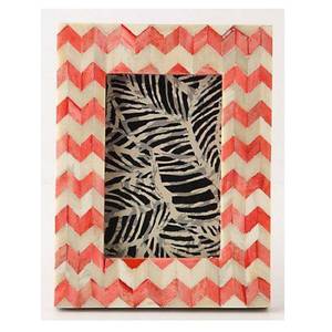 Chevron Pattern Bone Inlay Photo Frame Decorative Frame for Wall & Tabletop-Ideal for Living Room Office & Bedroom Desk Decor - Product Image 1