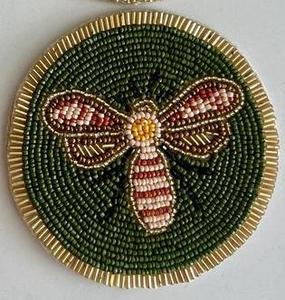 Handmade Turtle Beaded <b>Coaster</b> Round Embroidered Sea Animal <b>Drink</b> <b>Coaster</b> Coastal Table Decor - Product Image 4