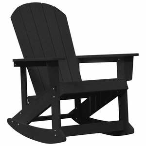 2 chaises à bascule Adirondack noires en matériau HDPE durable - Product Image 4