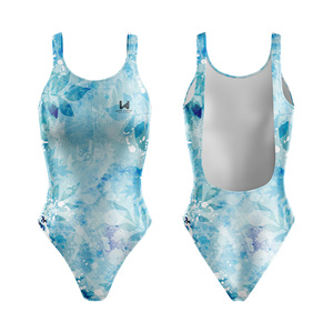 Maillot de bain une pièce personnalisé en gros, écologique, avec fleur 3D sur le devant, durable, athlétique, pour l'entraînement et les loisirs - Product Image 4