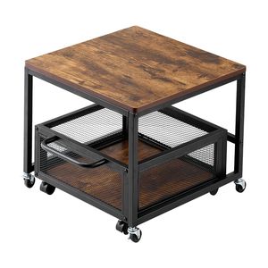 Mini Fridge Stand with Movable <b>Storage</b> <b>Cart</b> 198 Lbs Table Swivel Wheels Beverage Refrigerator Stand with <b>Storage</b> - Product Image 2