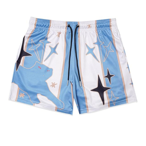 กางเกงขาสั้นผู้ชายผ้าแคนวาสทรงสตรีทแฟชั่นแบรนด์ดังสำหรับฤดูร้อนและชายหาด ลายเรียบหรู น้ำหนักมาก ตกแต่งด้วยเลเซอร์ พร้อมเชือกผูก - Product Image 1