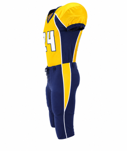 Ensemble d'uniformes de football américain unisexe personnalisés en gros, respirant, à manches courtes, en polyester, avec logo personnalisé par sublimation - Product Image 5