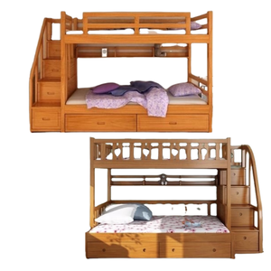 Venta caliente Muebles para niños Literas para niños con escalera y cajones Litera de madera maciza de alta calidad Cama para niños - Product Image 4