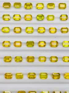 Saphir Jaune de Madagascar Taille Émeraude 7x5mm 100 carats Traité Thermiquement Pierre Précieuse Naturelle en Vrac pour la Fabrication de Bijoux Certifié IGI - Product Image 4