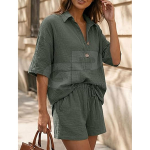 Simple Style 2026 Women Summer Shorts <b>Set</b> Ladies Two Piece Short Suit With Comfortable Fabric Modern Summer Outfit - Product Image 3