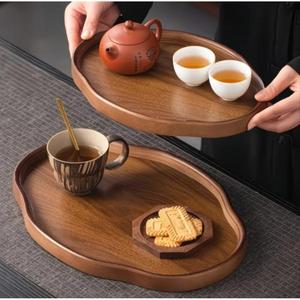 Polish Acacia Tray For Serving Tea Snacks Home Office Use Tableware Decorative Trays Irregular Shape Handmade Wooden Trays 2026 - Product Image 5