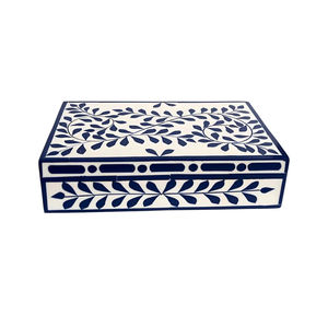 Boîte à bijoux artisanale en os incrusté, motif floral marocain, écologique, pour rangement décoratif, décoration de table, nouvel an - Product Image 1