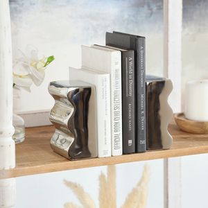 Porte-livres modernes en métal, supports de livres contemporains pour étagères minimalistes, décoration de maison, bureau et espace de travail - Product Image 2