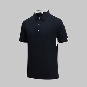 Camiseta Polo de Trabajo de Alta Visibilidad para Hombre, de Poliéster, Manga Corta, Impermeable, Antibacteriana, Diseño de Bloques de Color Azul Marino y Blanco - Product Image 5