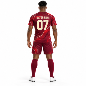 Ensemble d'uniformes de football personnalisés, maillot et short, kit d'équipe, respirant, anti-humidité, 100% polyester, impression par sublimation - Product Image 2