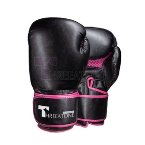 Gants de boxe en cuir polyvalents pour débutants et professionnels, usage d'entraînement, évacuation de l'humidité, coutures renforcées, fermeture auto-agrippante, salle de sport - Product Image 1