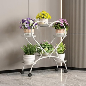 Support à fleurs vintage en fer forgé recouvert d'époxy artisanal Khang Hung Phat, 3 pots, élégant, motif circulaire, pour intérieur - Product Image 4