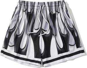 Pantalones Cortos de Baloncesto al por Mayor de Poliéster/Algodón Ecológicos, Doble Malla, Secado Rápido, Transpirables, Estampado Floral, Ajuste Holgado, Última Moda Urbana - Product Image 1