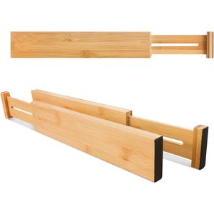 Set di 6 Organizzatori Espandibili e Regolabili in Bambù per Cassetti di Cucina, Camera da Letto, Bagno, Comò e Ufficio - Product Image 3