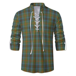 Chemise écossaise O'Brien Tartan à lacets, style Highland Jacobite Ghillie, chemise professionnelle pour kilt écossais, pour tenue décontractée et formelle - Product Image 3