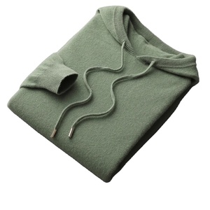 Men's <b>cashmere</b> One-piece ready-to-wear Hoodie <b>100</b>% Merino Wool Knitted Sweatshirt Autumn Winter Casual Large Top Long - Product Image 1