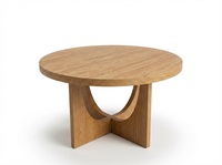 Table basse moderne ronde en bois de caoutchouc avec 4 chaises, design décoratif, garantie 1 an, mobilier de salon 4 places