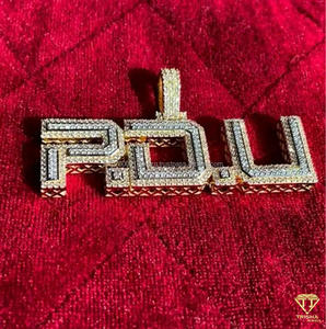 Custom " PDU " <b>Name</b> <b>Chain</b> Bling Pendant Gold Finish Hip Hop Necklace Trendy Jewelry Gift - Product Image 5