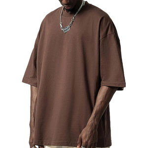 T-shirt de sport surdimensionné personnalisé pour homme, en coton élastique uni, 100 % coton, respirant, pour entraînement musculaire, col court à l'avant - Product Image 2