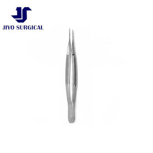 Jiyo Surgical Co. Pinces de suture pour microchirurgie droites 4 3/8" (110mm) 5.5mm, plateformes de ligature fines 1x2 dents, réutilisables - Product Image 2