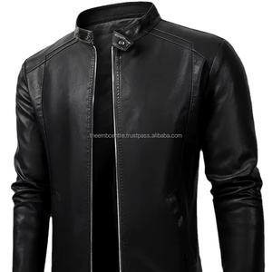 Nouveauté Veste en cuir personnalisée à la mode pour hommes Nouveau style 2024 Vente directe d'usine Veste en cuir pour hommes - Product Image 1
