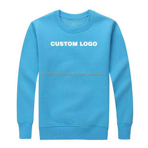 Sudadera de Cuello Redondo para Hombre, 100% Algodón, Color Azul Sólido, con Logotipo Personalizado Bordado, Puños y Dobladillo Acanalados, Alta Calidad - Product Image 2